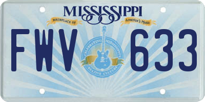MS license plate FWV633
