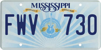 MS license plate FWV730