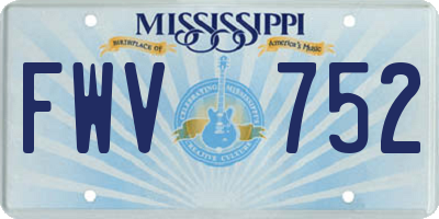 MS license plate FWV752