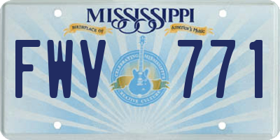 MS license plate FWV771