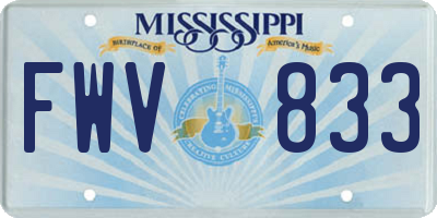 MS license plate FWV833