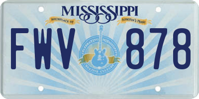 MS license plate FWV878