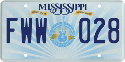 MS license plate FWW028