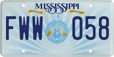 MS license plate FWW058