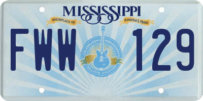 MS license plate FWW129