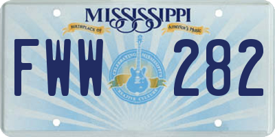 MS license plate FWW282