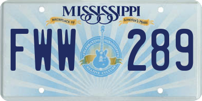 MS license plate FWW289