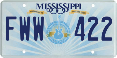 MS license plate FWW422