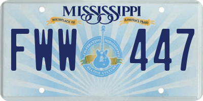 MS license plate FWW447