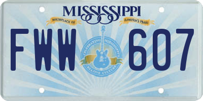 MS license plate FWW607