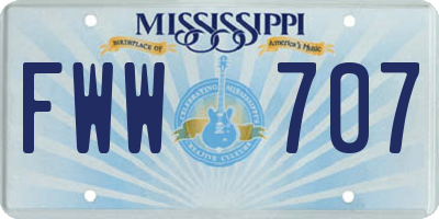 MS license plate FWW707