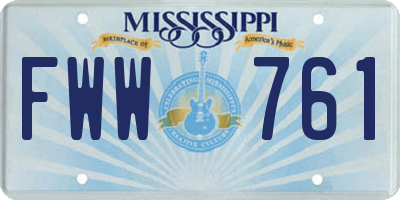 MS license plate FWW761