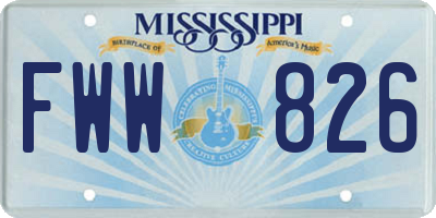 MS license plate FWW826