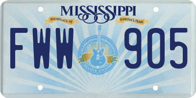 MS license plate FWW905