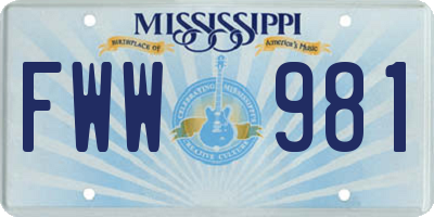MS license plate FWW981