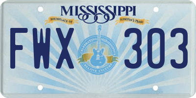 MS license plate FWX303