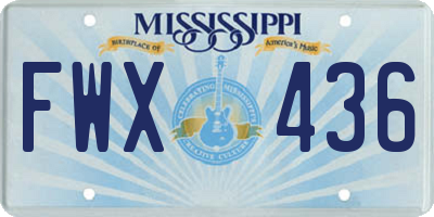 MS license plate FWX436
