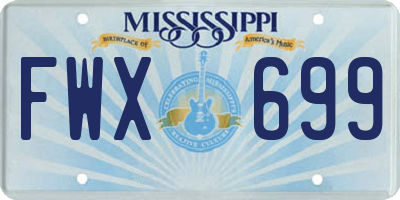 MS license plate FWX699