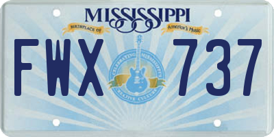 MS license plate FWX737