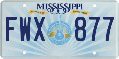 MS license plate FWX877