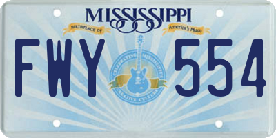 MS license plate FWY554
