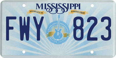 MS license plate FWY823
