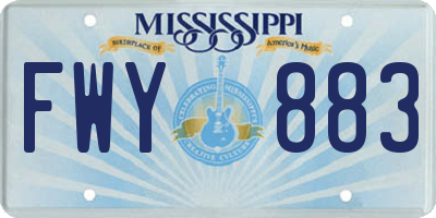 MS license plate FWY883