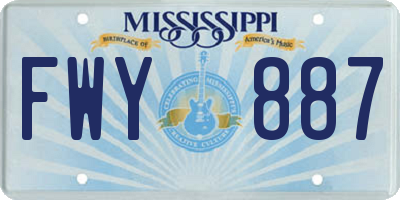 MS license plate FWY887