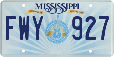 MS license plate FWY927