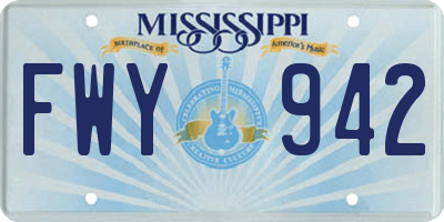 MS license plate FWY942