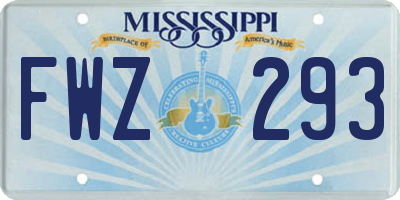 MS license plate FWZ293