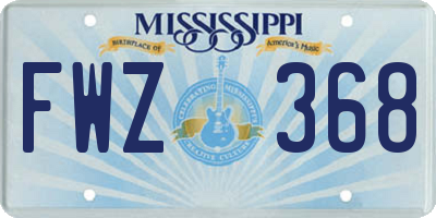 MS license plate FWZ368