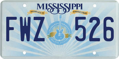 MS license plate FWZ526
