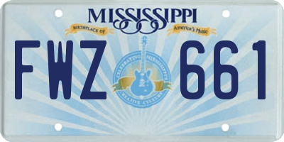 MS license plate FWZ661