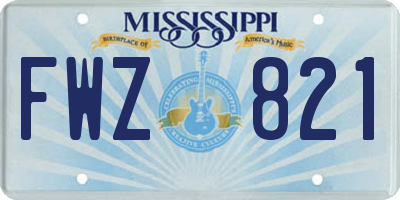 MS license plate FWZ821
