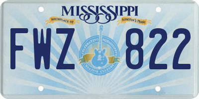 MS license plate FWZ822