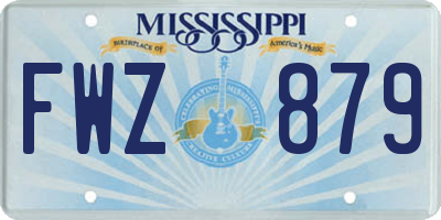 MS license plate FWZ879