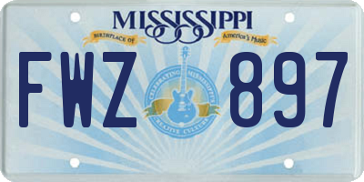 MS license plate FWZ897