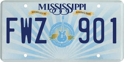 MS license plate FWZ901