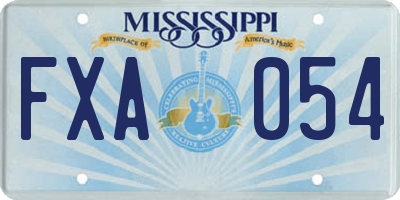 MS license plate FXA054