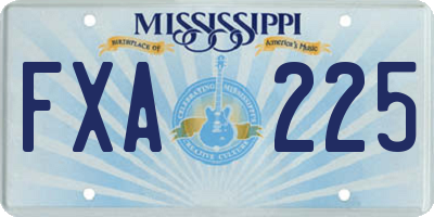 MS license plate FXA225