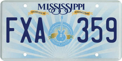MS license plate FXA359