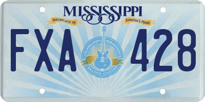 MS license plate FXA428