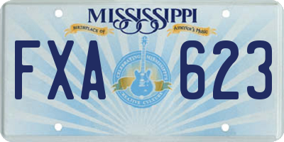 MS license plate FXA623