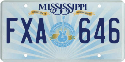 MS license plate FXA646