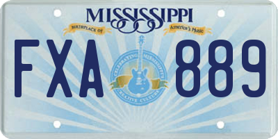 MS license plate FXA889