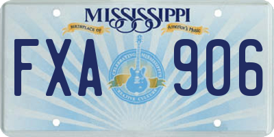 MS license plate FXA906