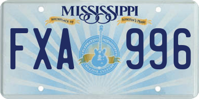 MS license plate FXA996