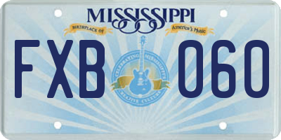 MS license plate FXB060