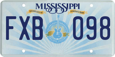 MS license plate FXB098